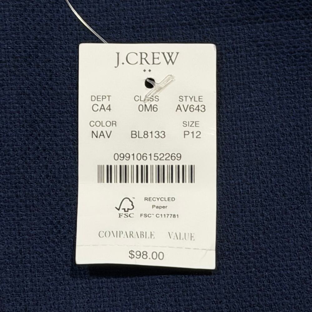 J Crew Women’s Sleeveless Navy Sheath Dress Gold Buttons Nautical Size 12p NWT - Picture 3 of 5